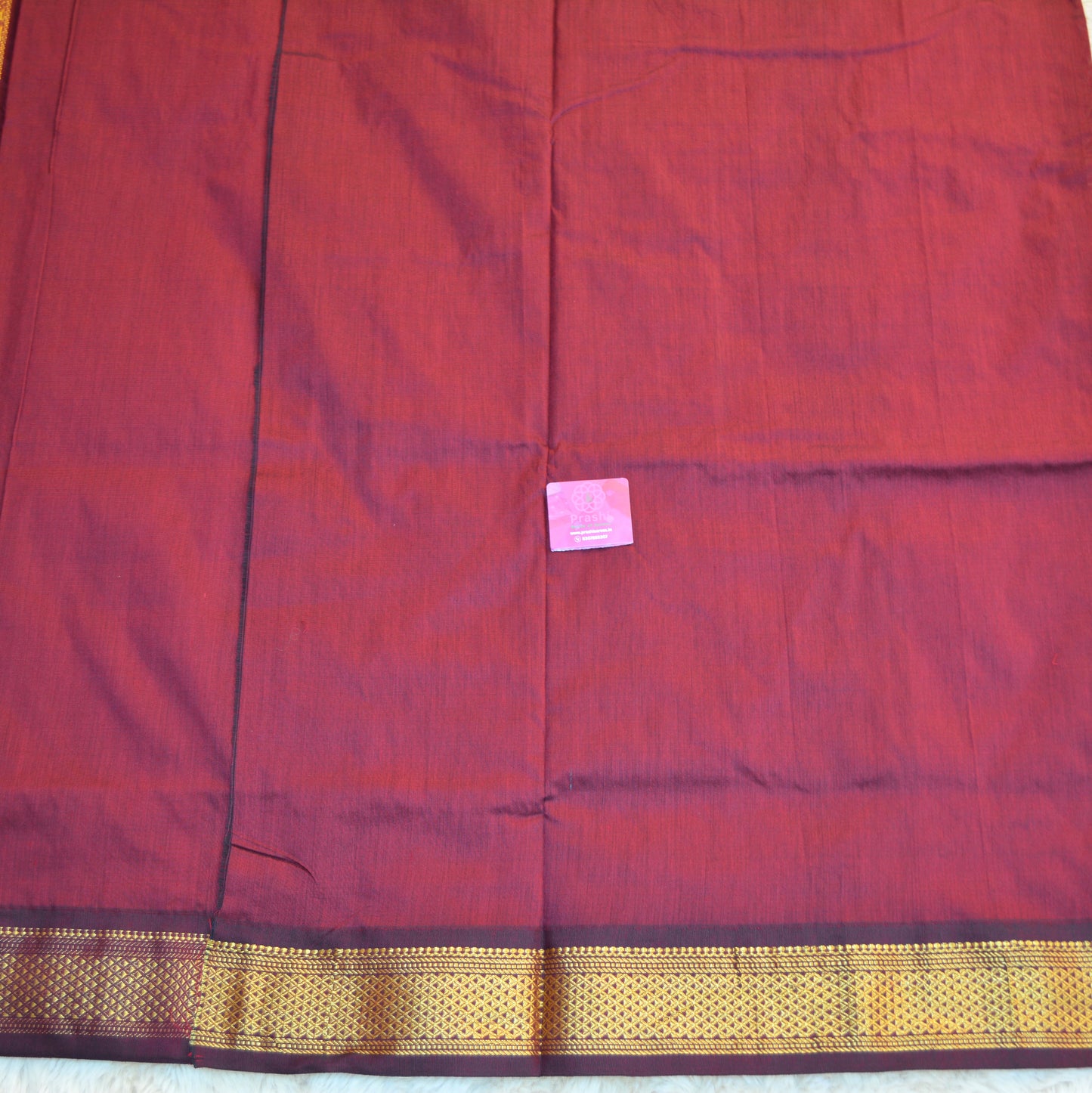 Maroon handloom kalyani cotton saree
