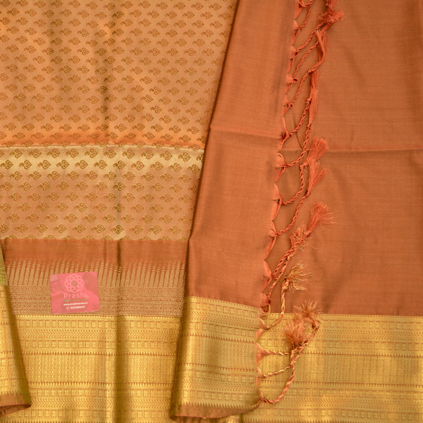 Mehndi green semi soft silk temple border saree