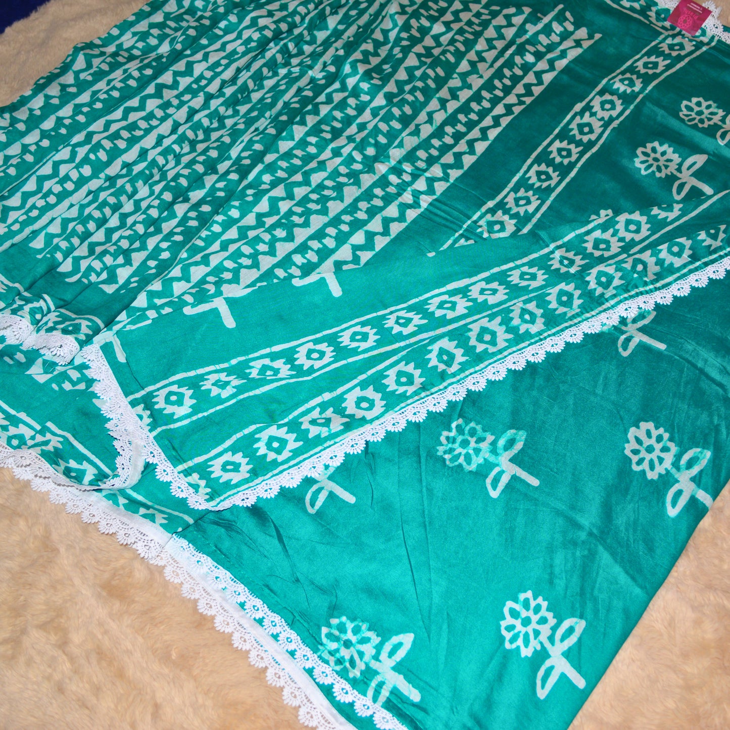 Rama green maslin cotton saree