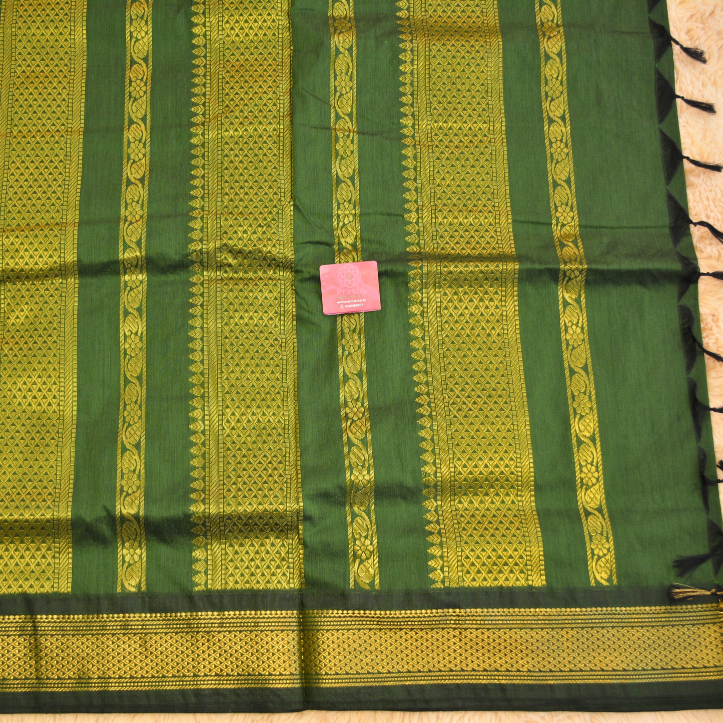 Mehandi green handloom kalyani cotton saree