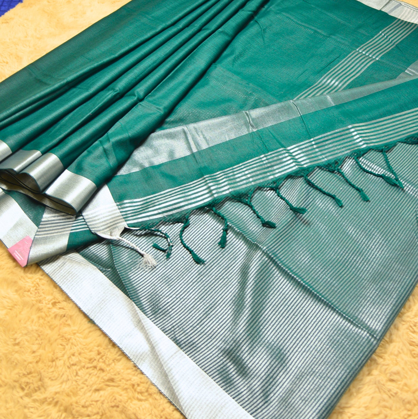 Green khadi cotton saree