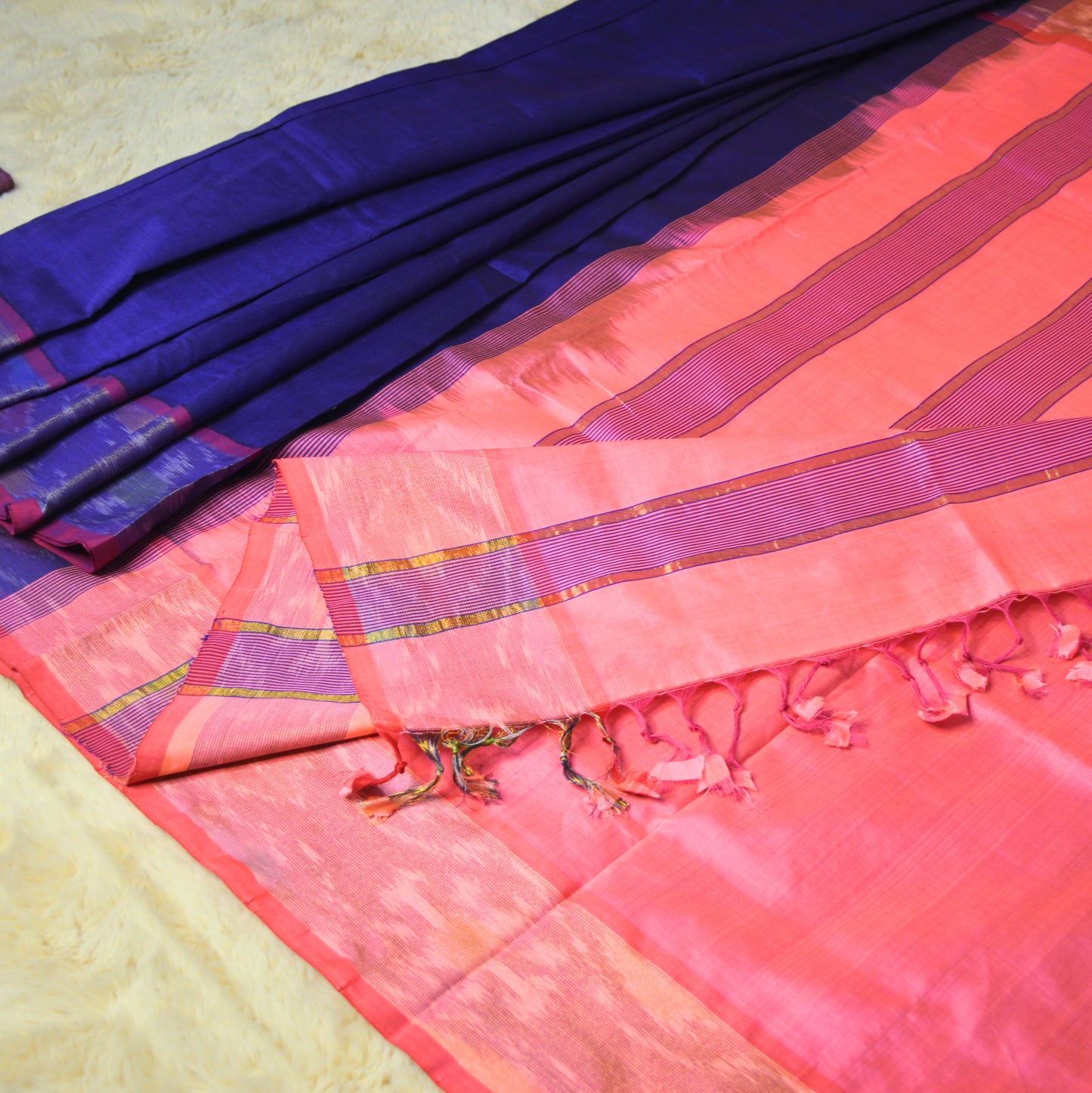Royal blue venkatagiri silk cotton saree