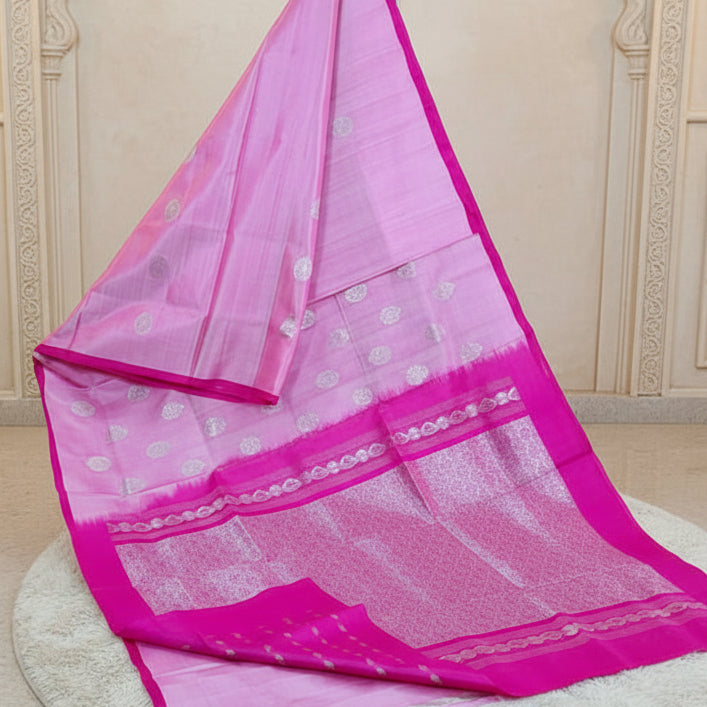 Light pink pure pattu venkatagiri silk saree