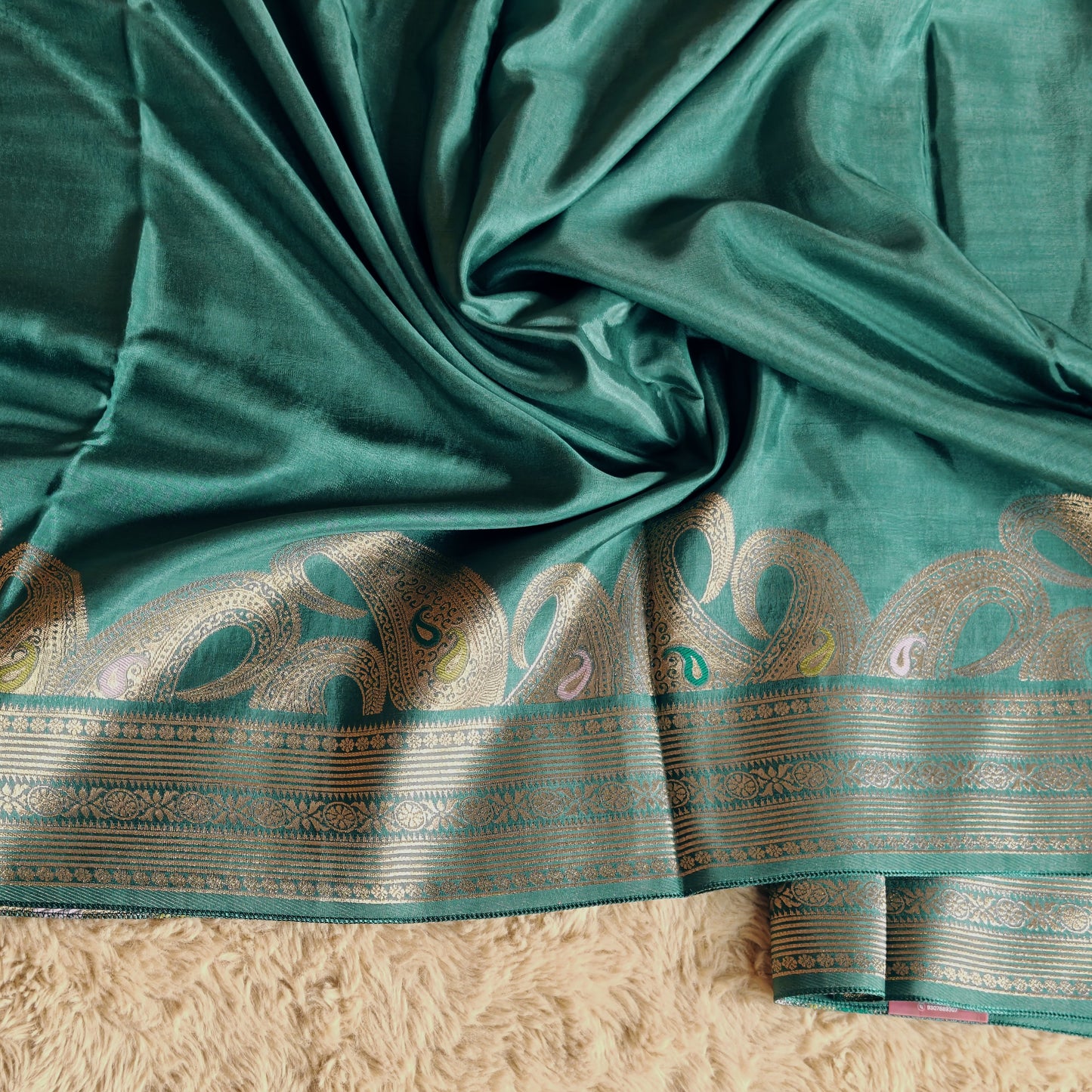 sea blue pure viscose weaving border saree
