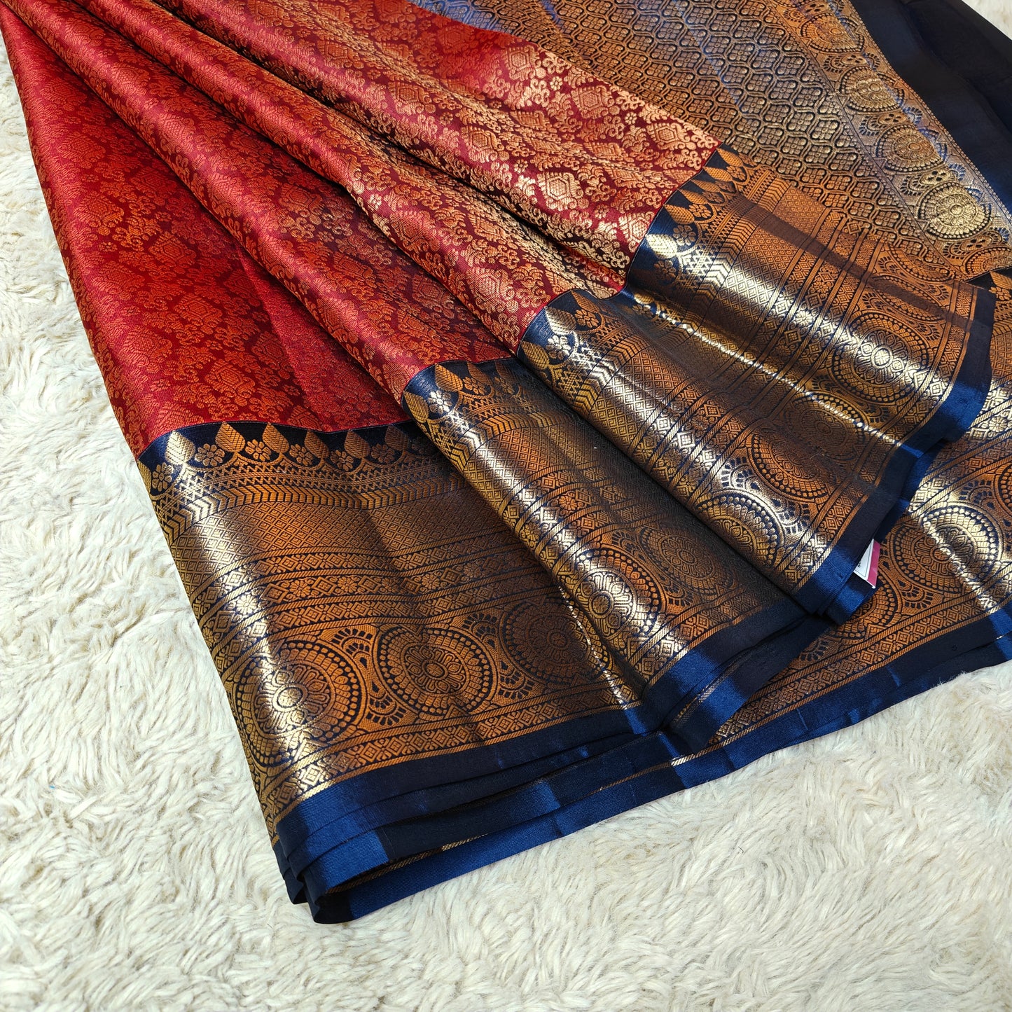 Maroon pure silk kanchi brocade saree