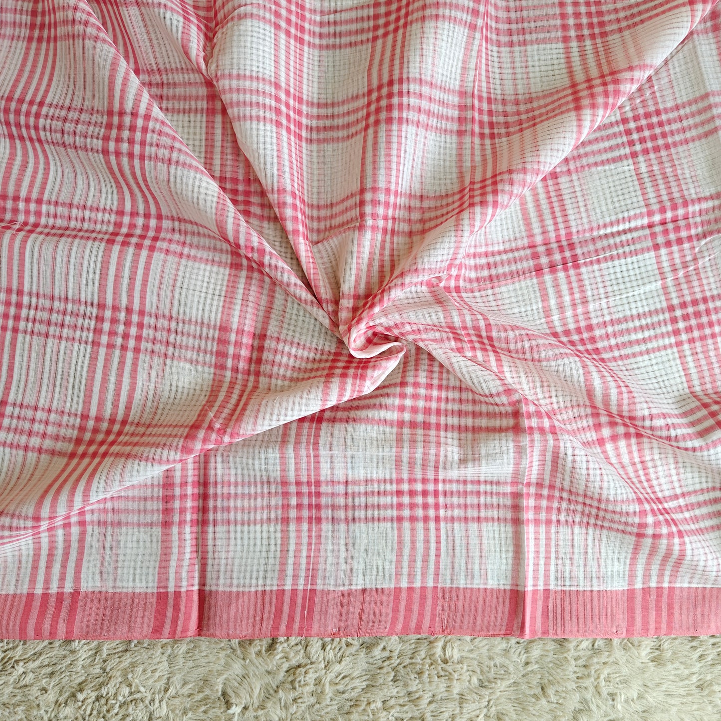 Pink Mangalagiri cotton saree