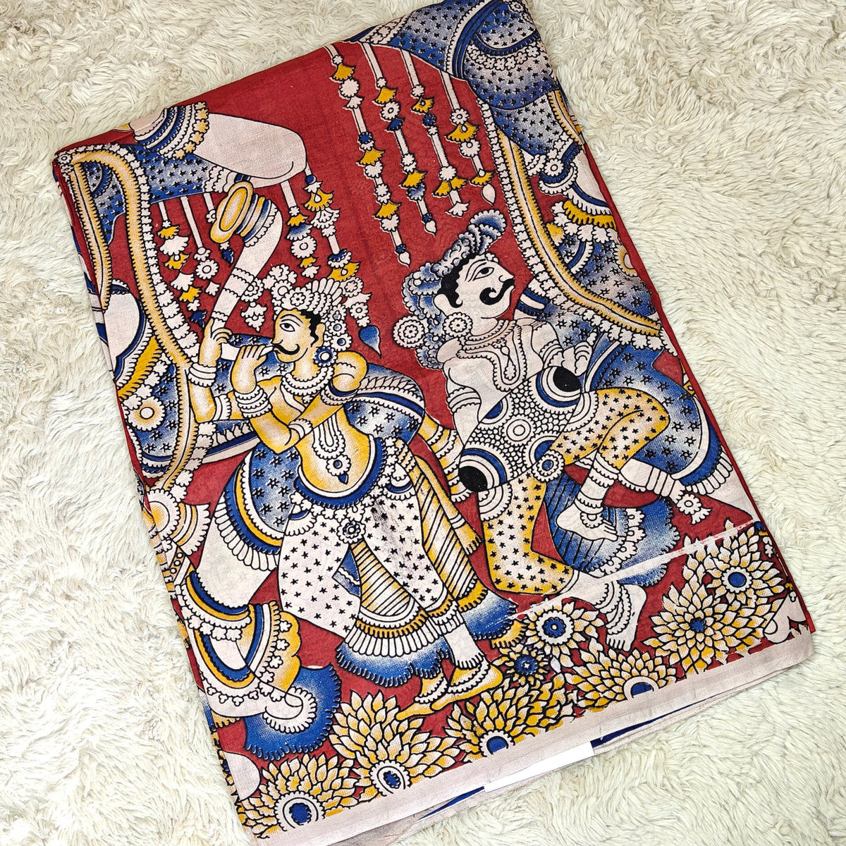 RED kalamkari chennur silk saree