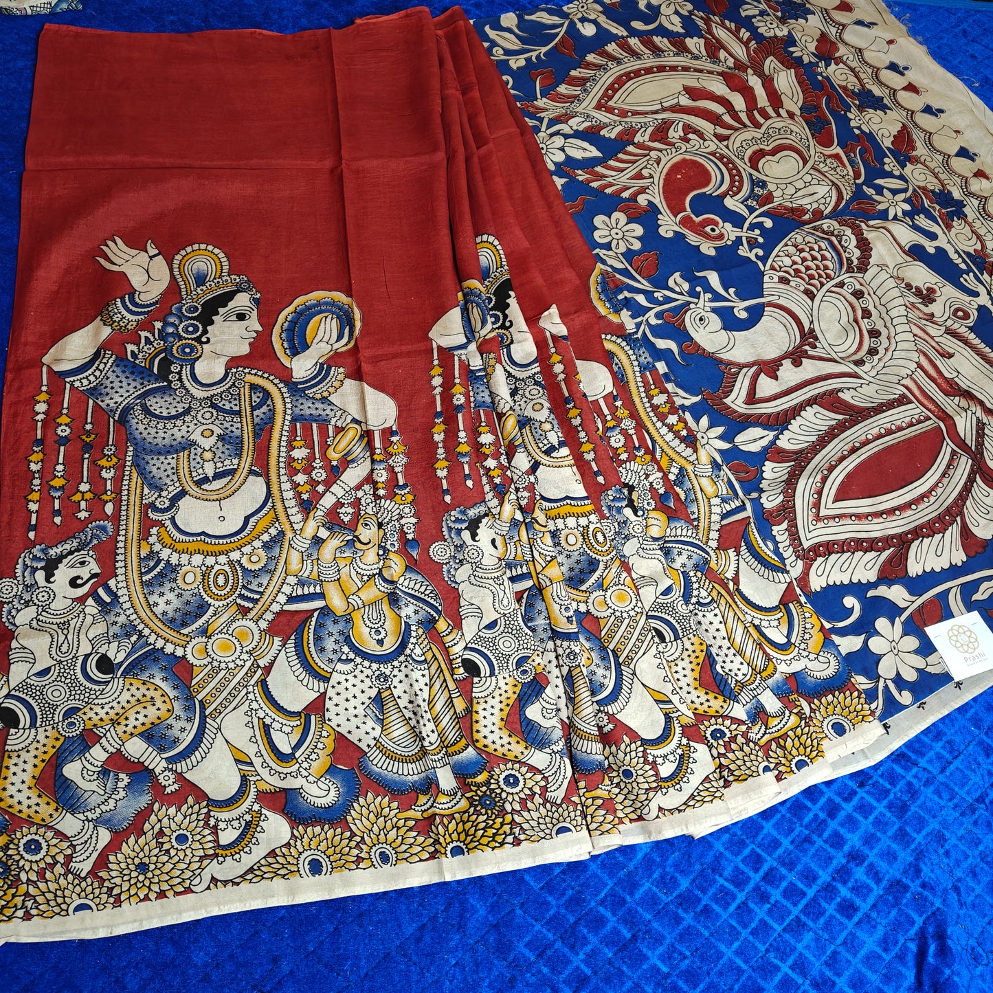 RED kalamkari chennur silk saree