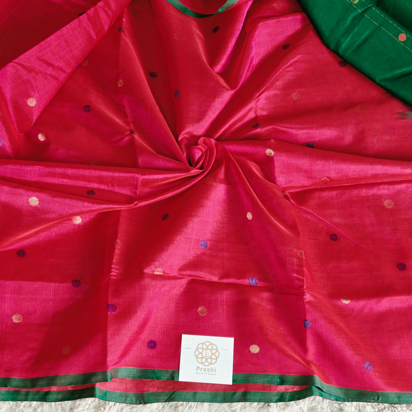 Pink dual tone handloom venkatagiri silk cotton saree