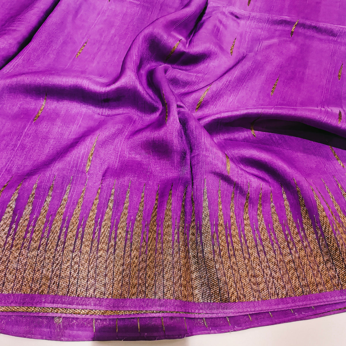 Lavender temple tussar saree