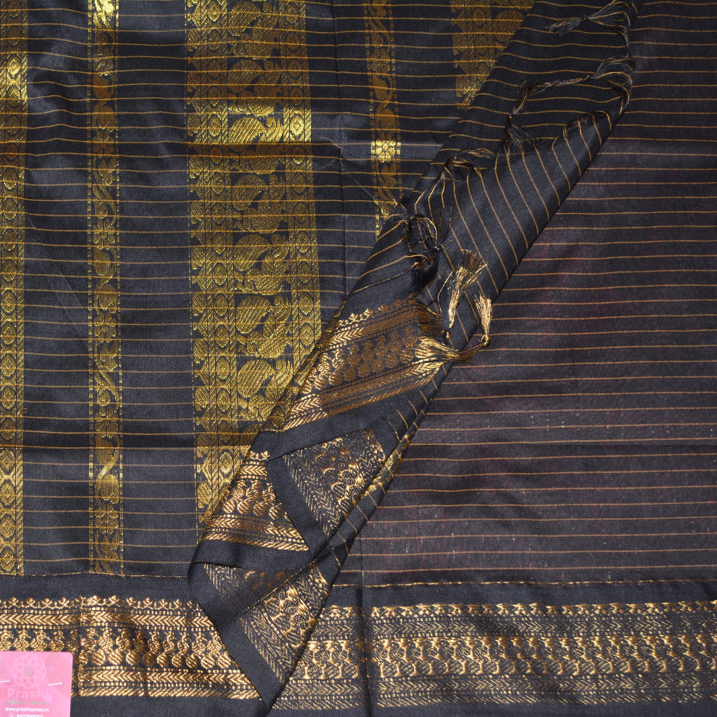 Brick red checks Kalyani cotton saree