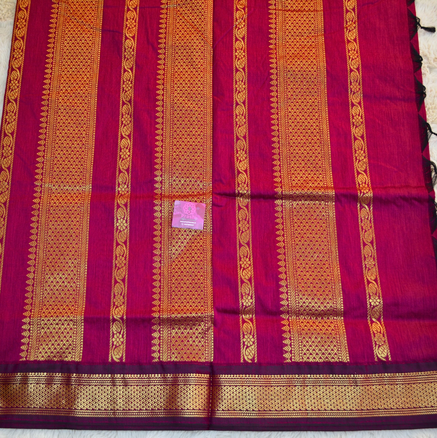 Magenta handloom kalyani cotton saree