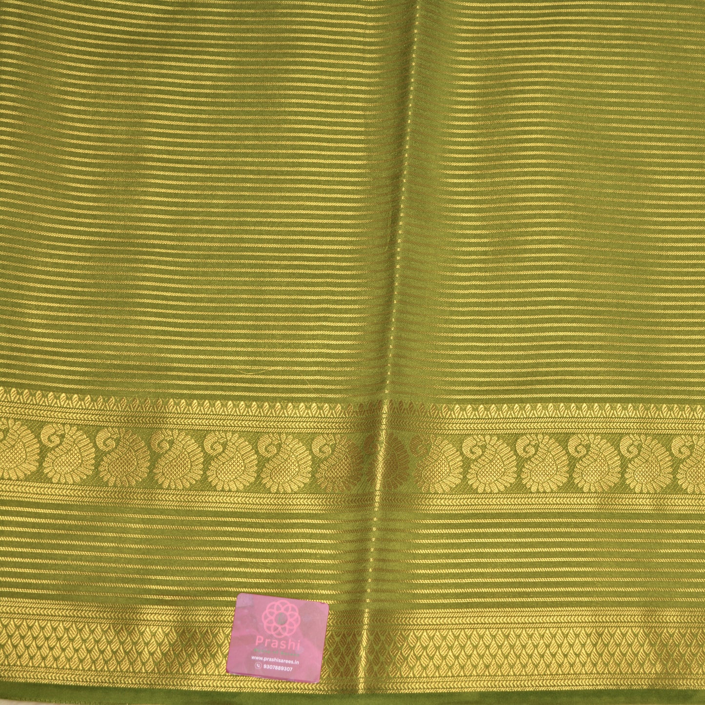 Pista green semi mysore crepe kalamkari saree