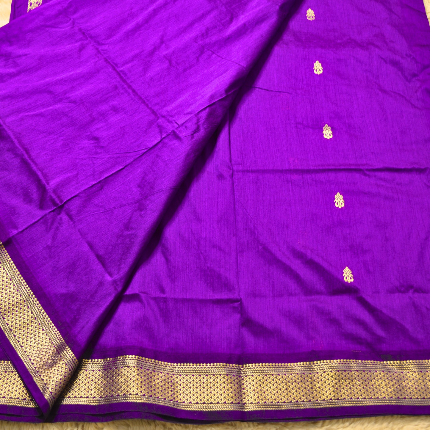 Purple handloom kalyani cotton saree