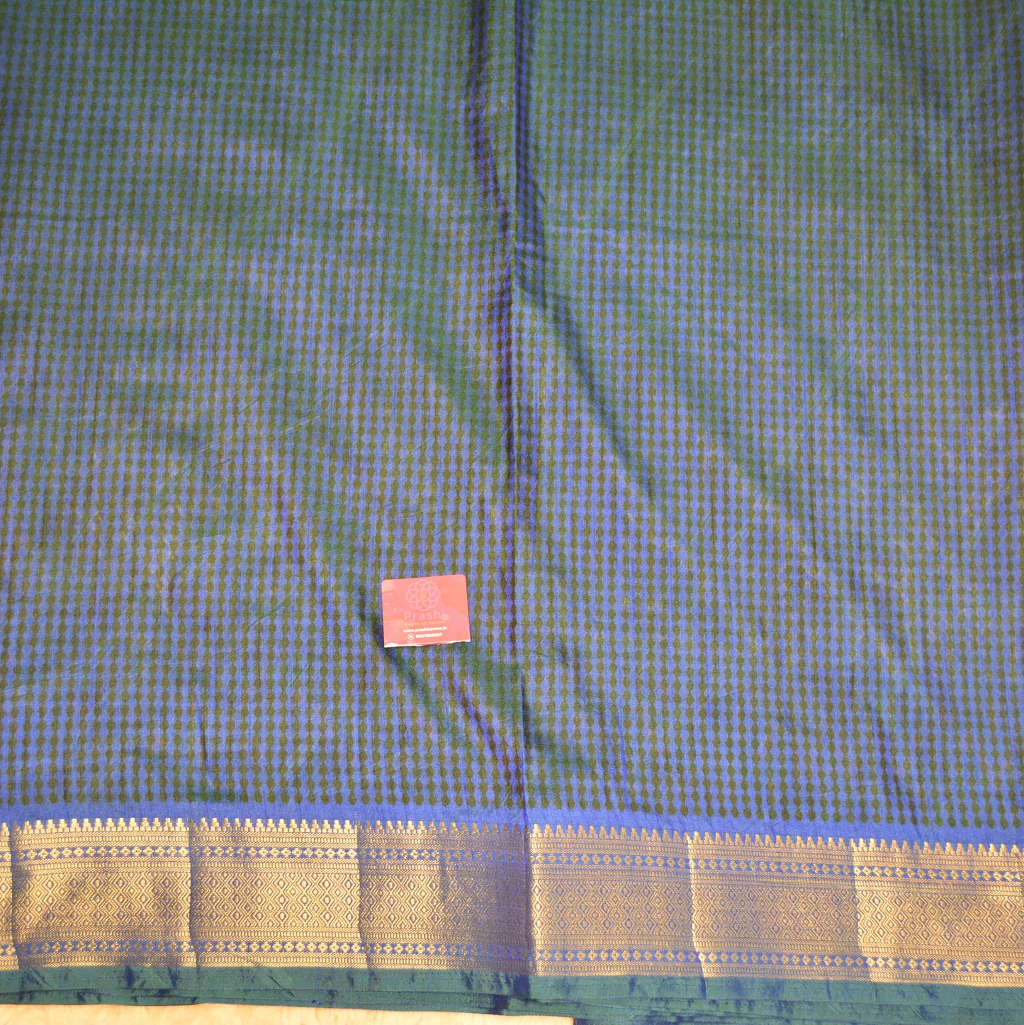 Green with blue patola saree