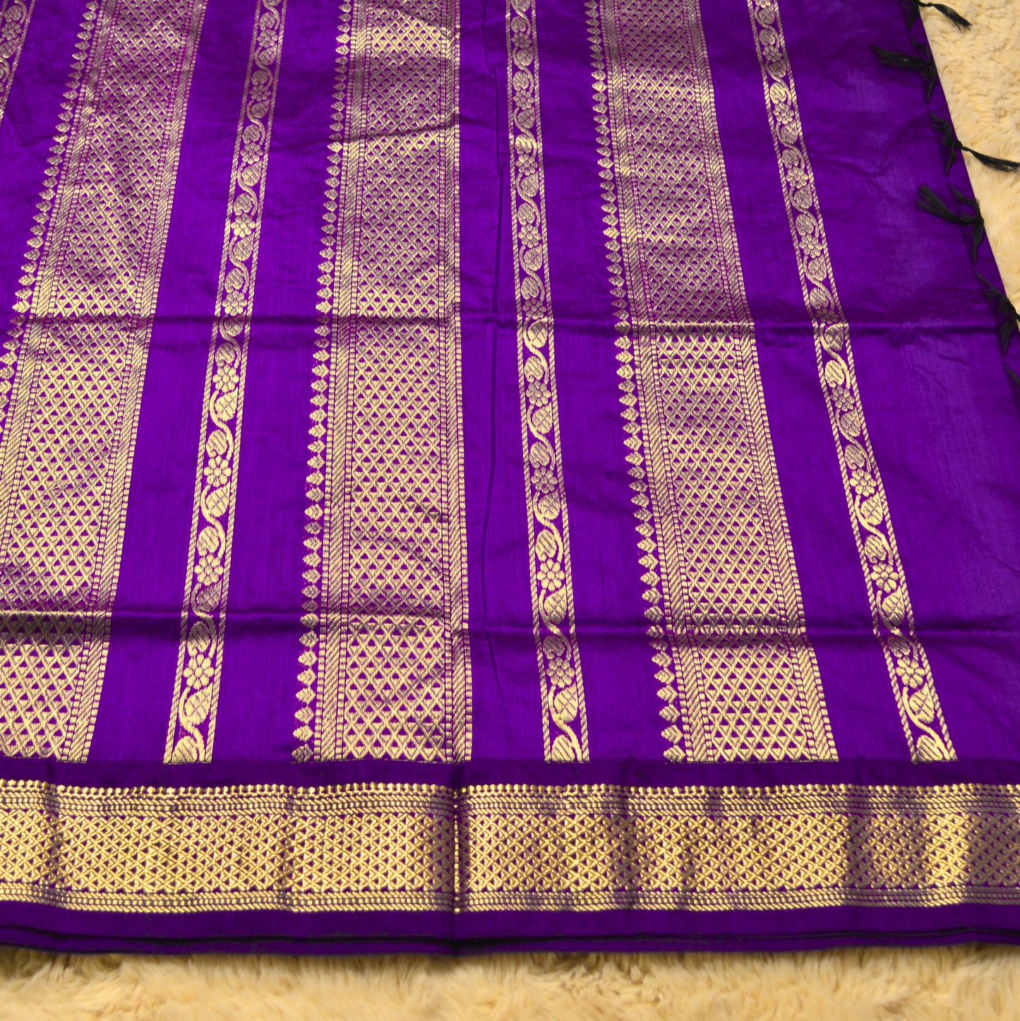 Purple handloom kalyani cotton saree