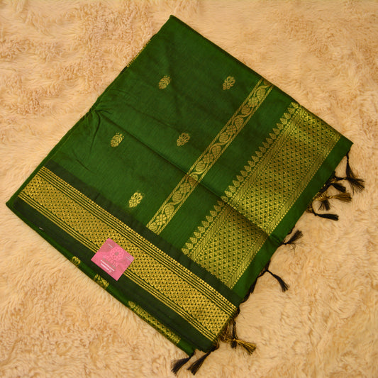 Mehandi green handloom kalyani cotton saree