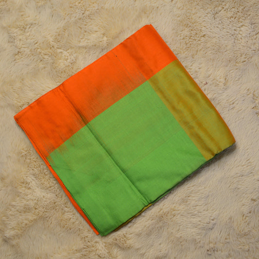 Orange and green venkatagiri silk cotton saree