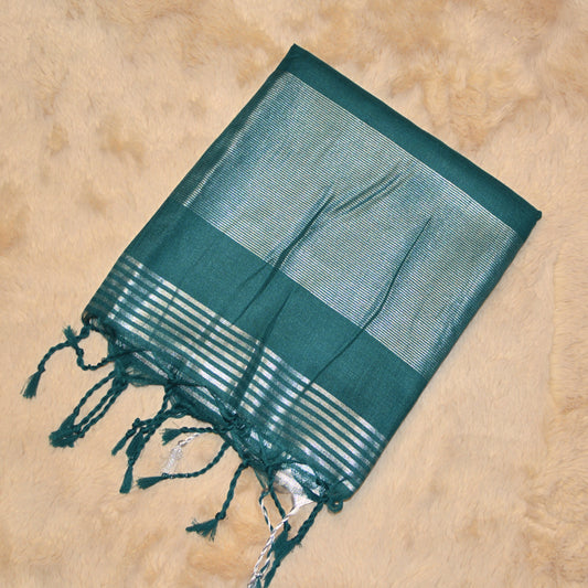 Green khadi cotton saree