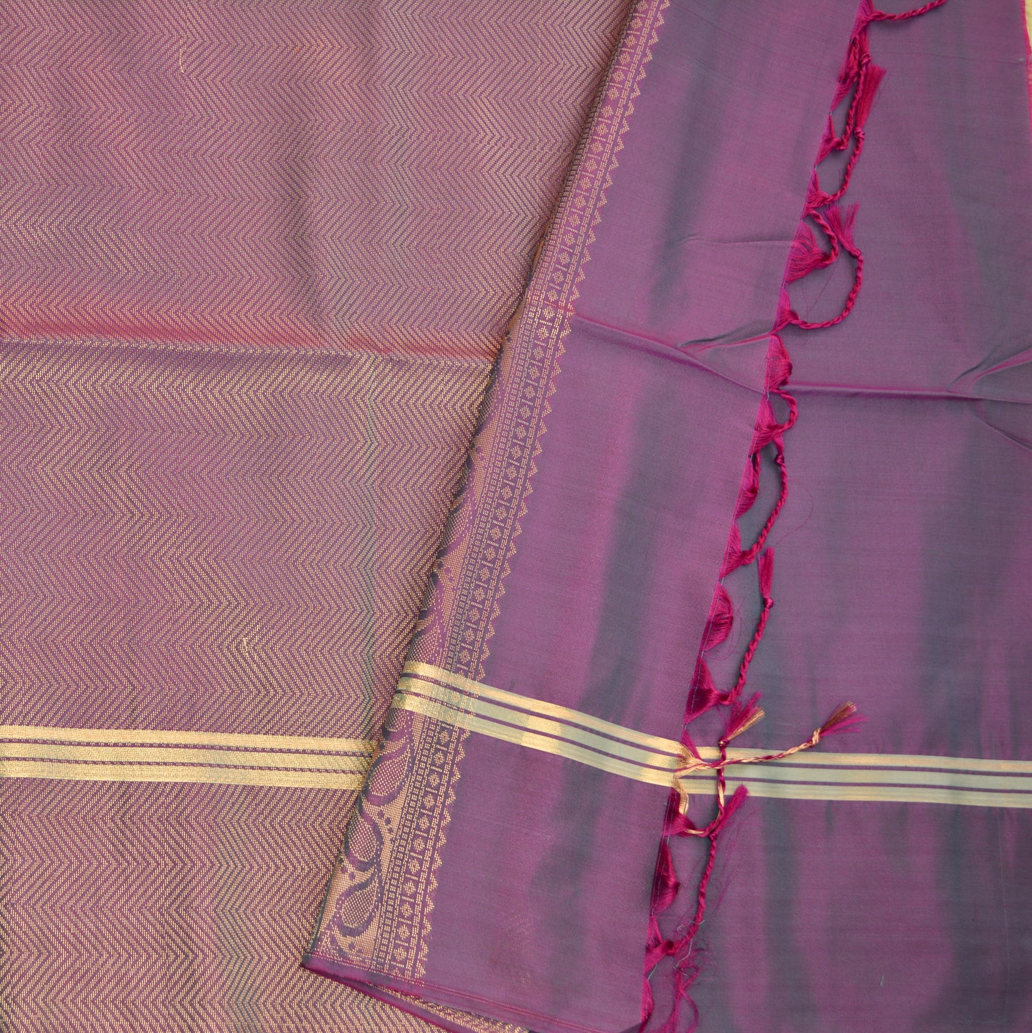 BLUE semi silk temple butta saree