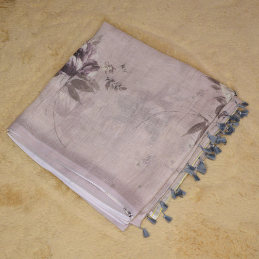 Pastel Lavender shade soft kota cotton saree