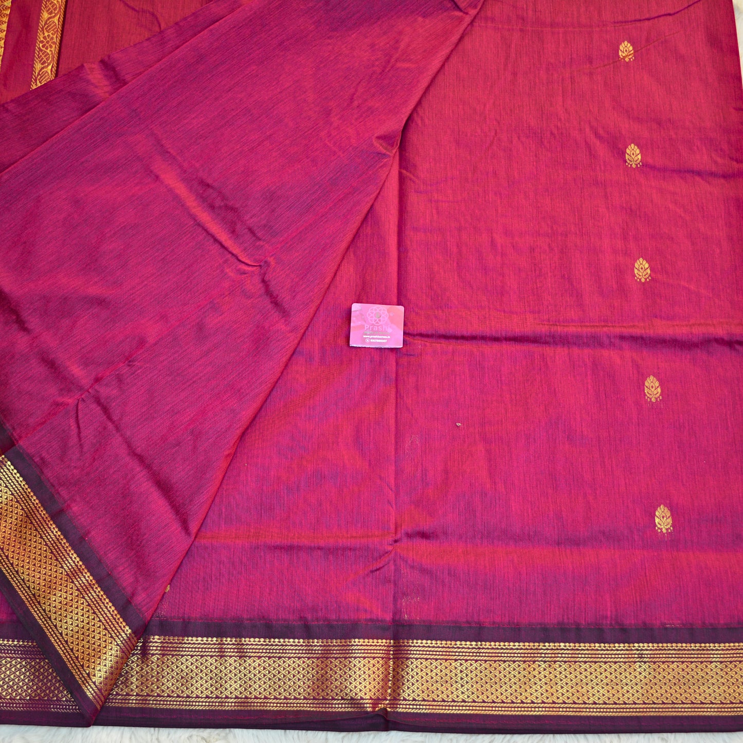 Magenta handloom kalyani cotton saree