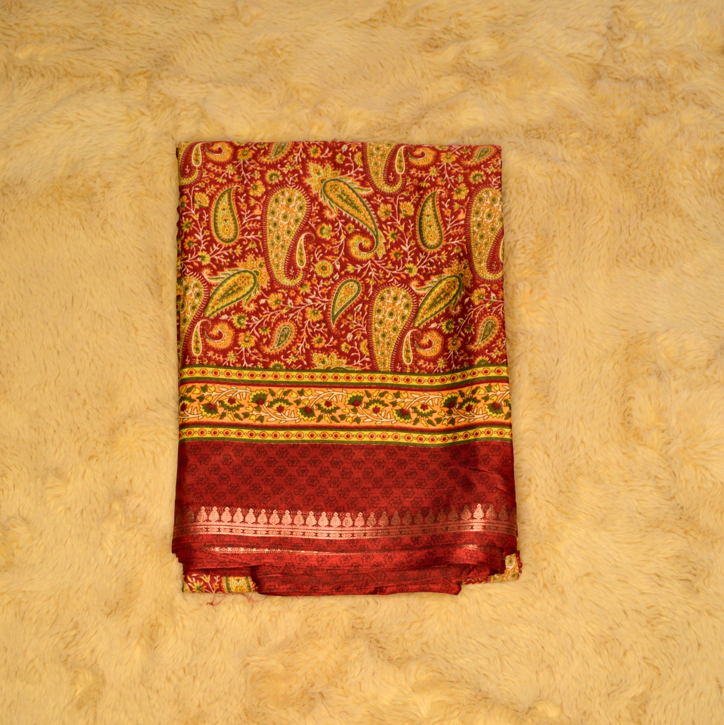 Maroon kosha silk muslin saree