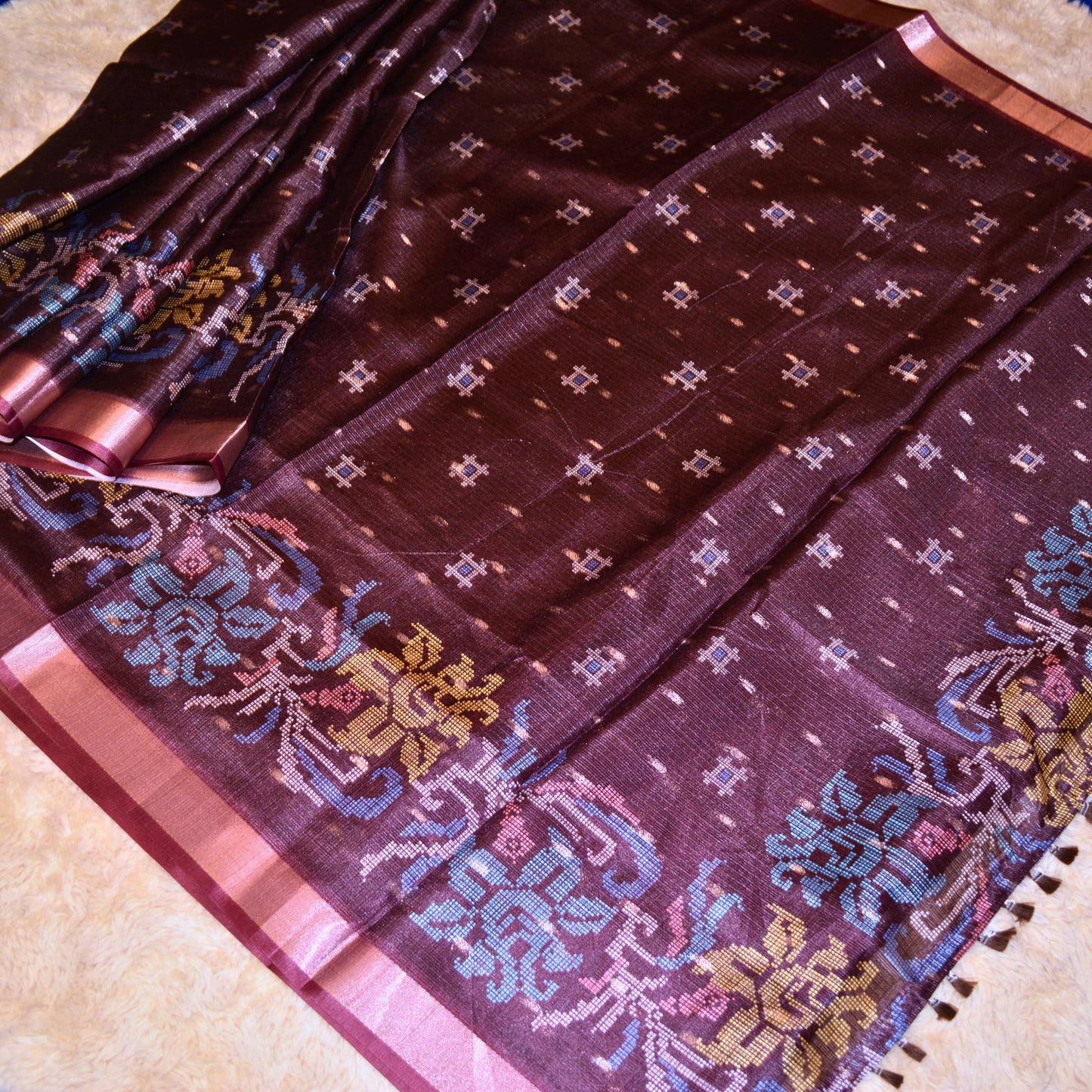 Magenta kota digital print saree