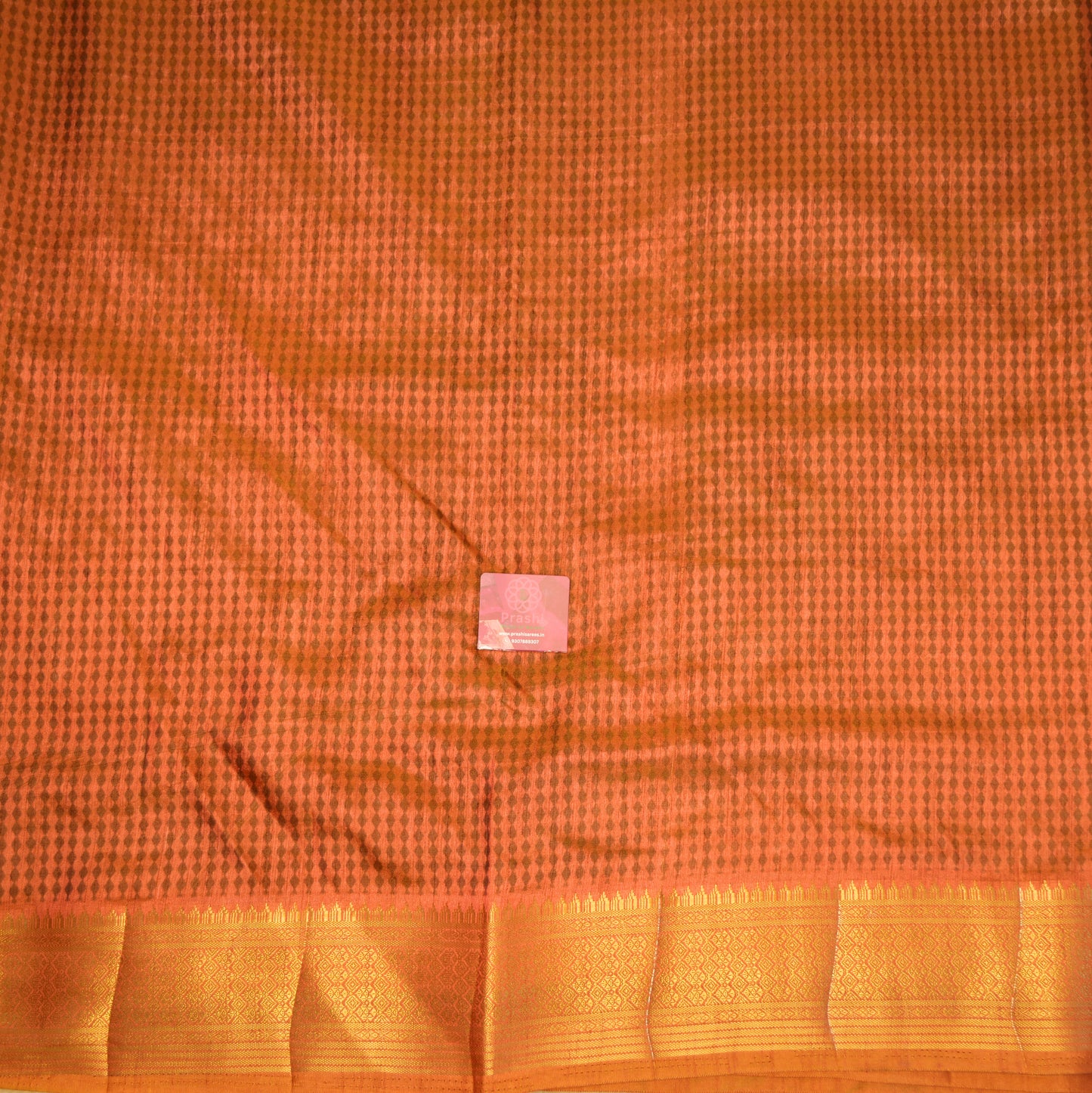 Mehandi green with rust orange patola saree