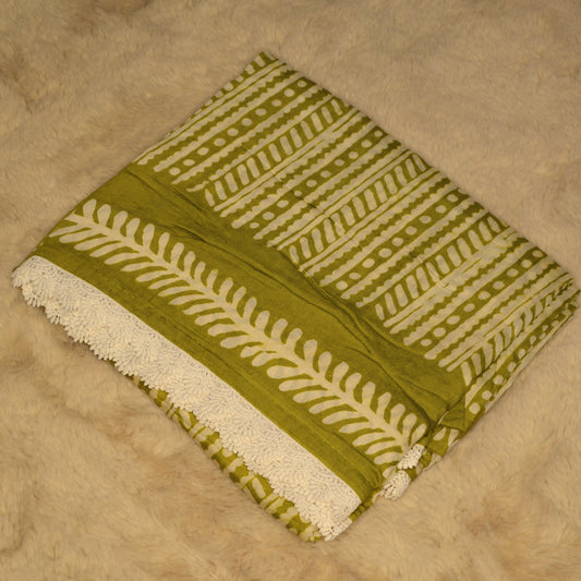 Mehandi green maslin cotton saree