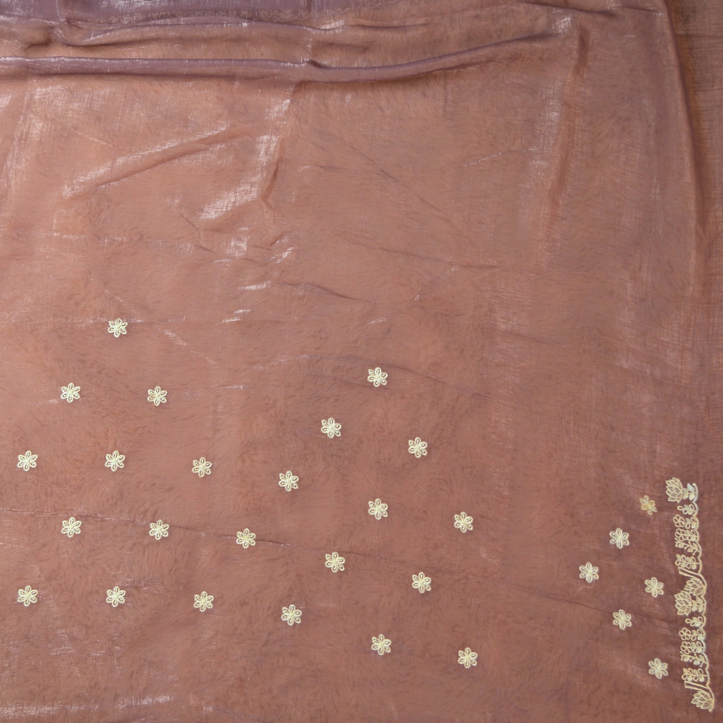 Mouve colour chiffon embroidery saree