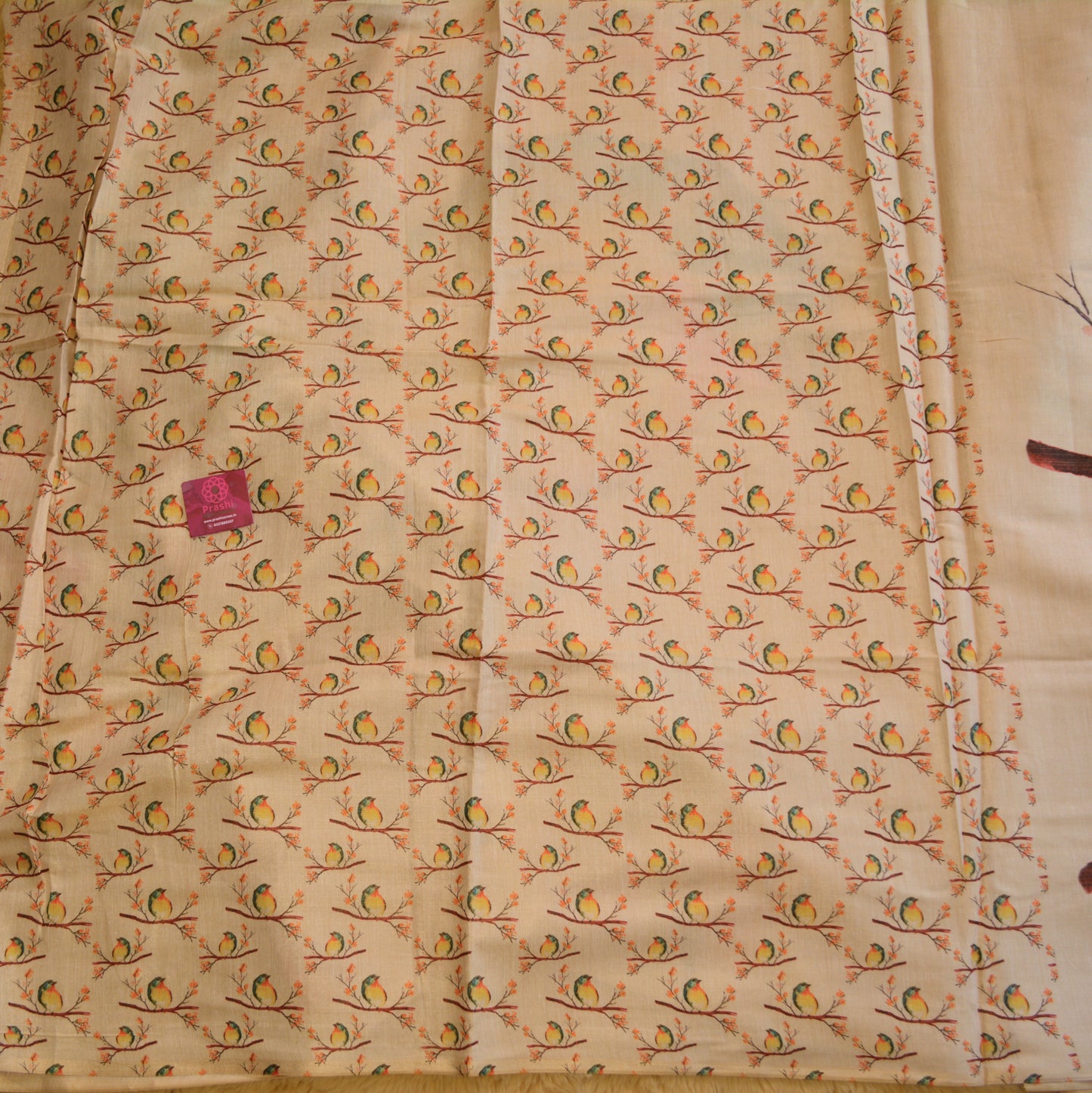 Half White soft tissue saree