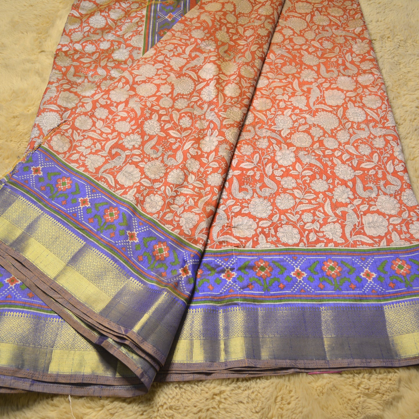 Brick red patola saree