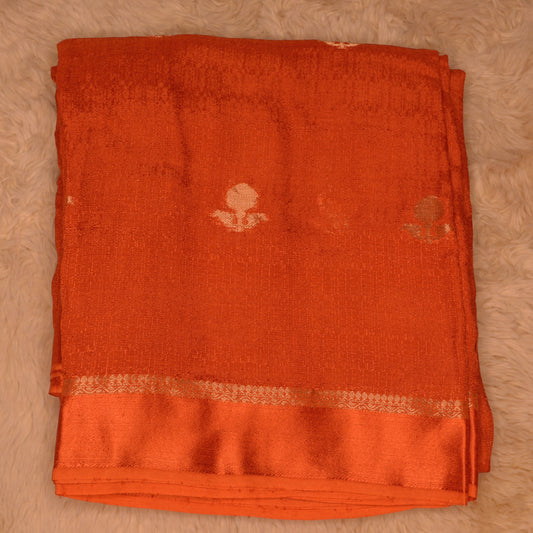 Rust orange khadi viscose saree
