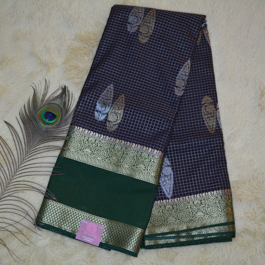 Navy blue viscose georgette saree