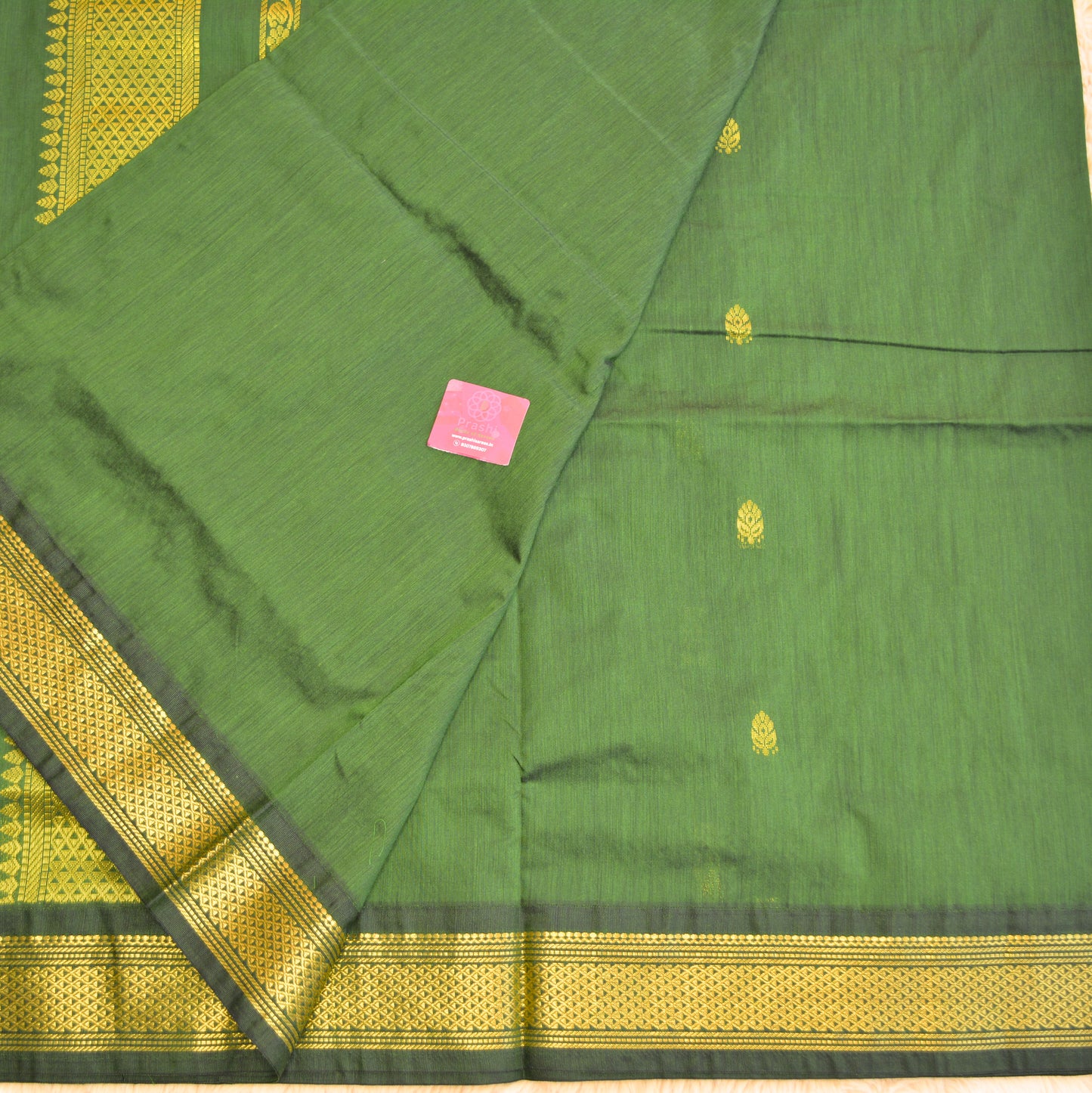 Mehandi green handloom kalyani cotton saree