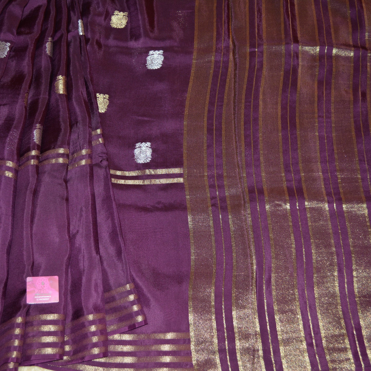 Wine colour pure viscose crepe saree