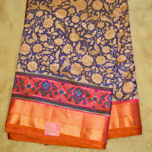 Purple with pink patola saree