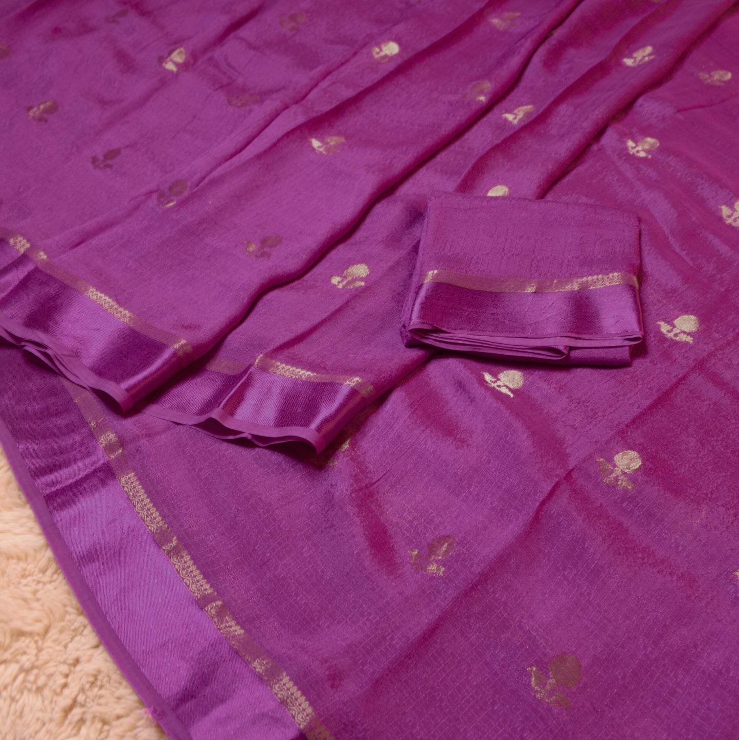 Rani pink khadi viscose saree