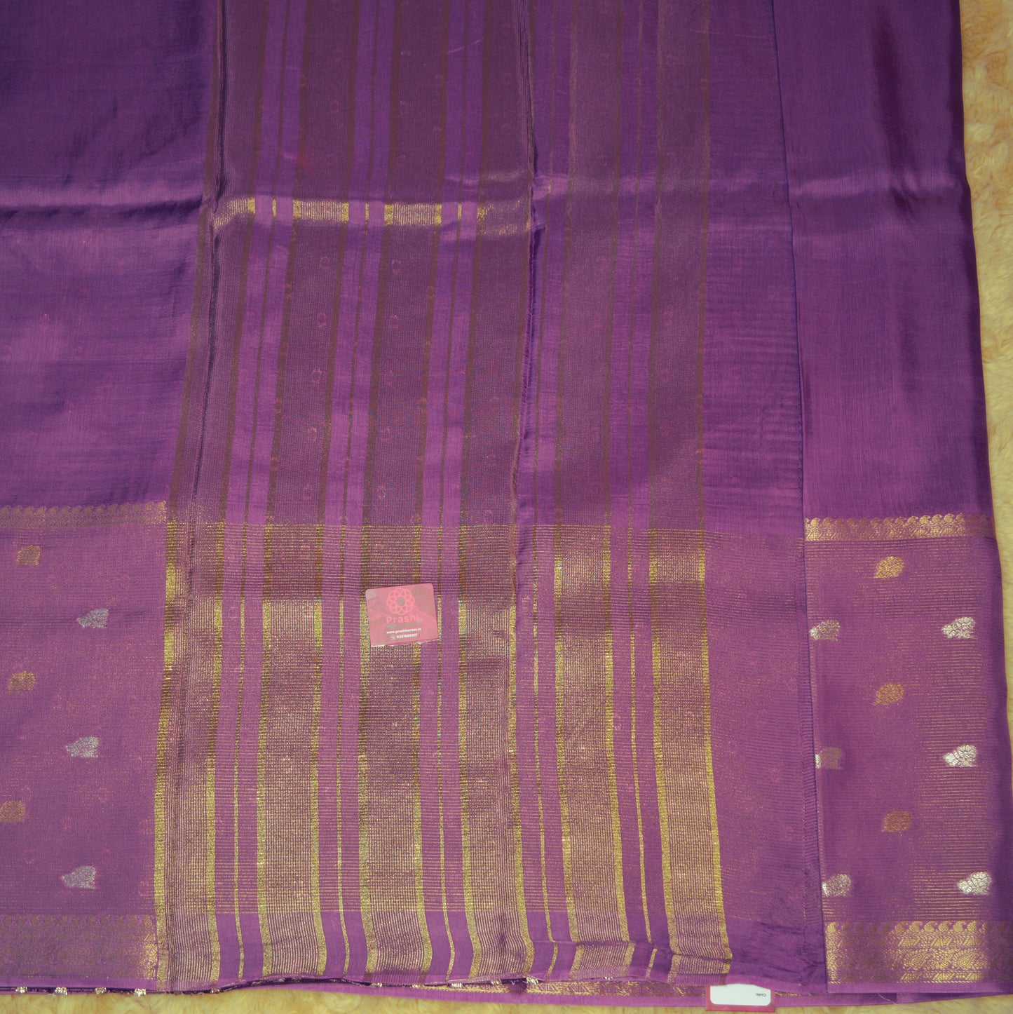 Lavender viscose crepe saree