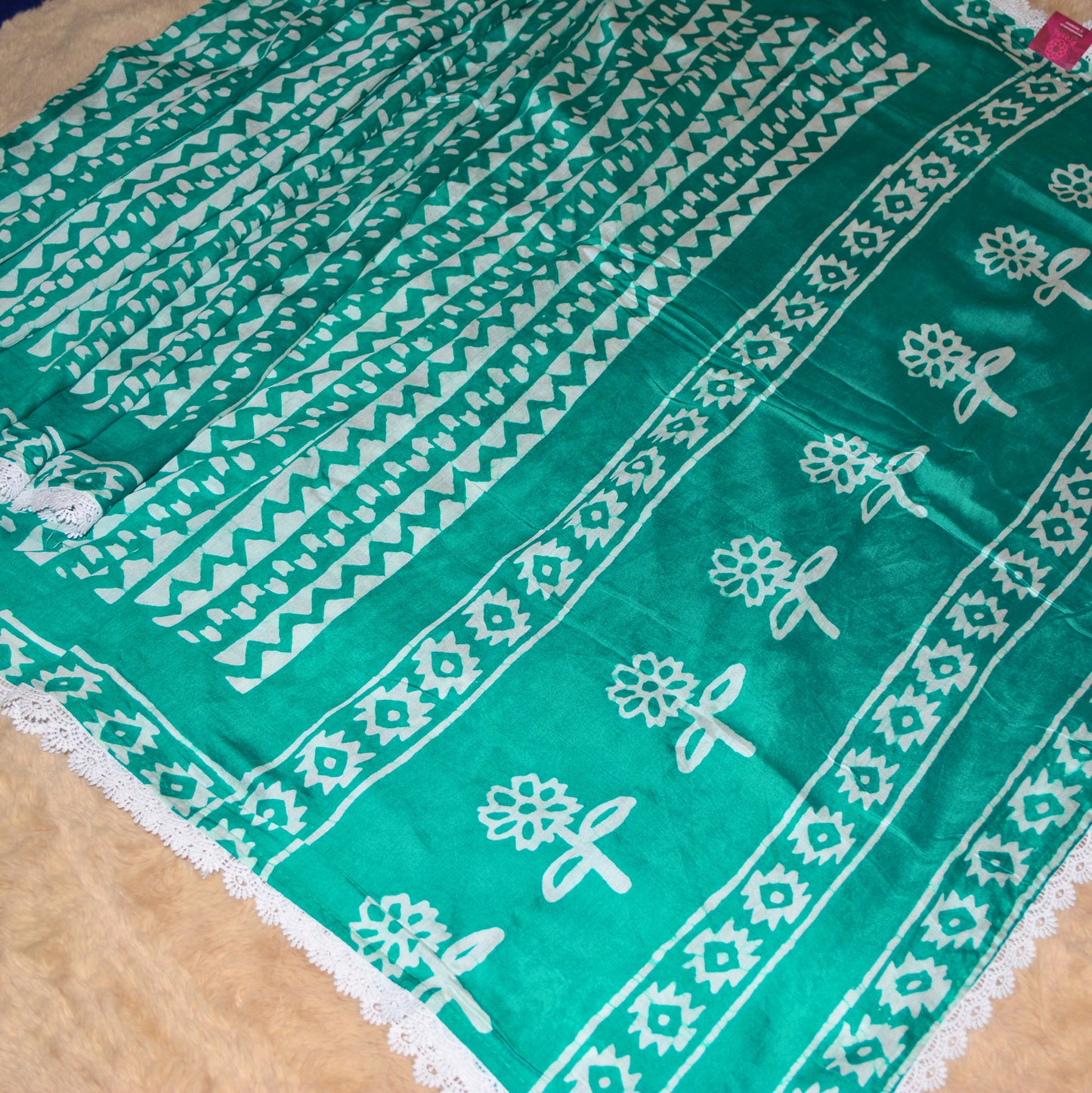 Rama green maslin cotton saree