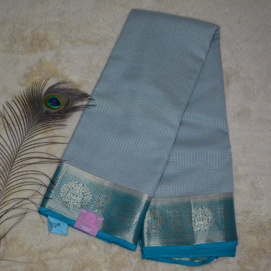 Pastel blue viscose georgette saree