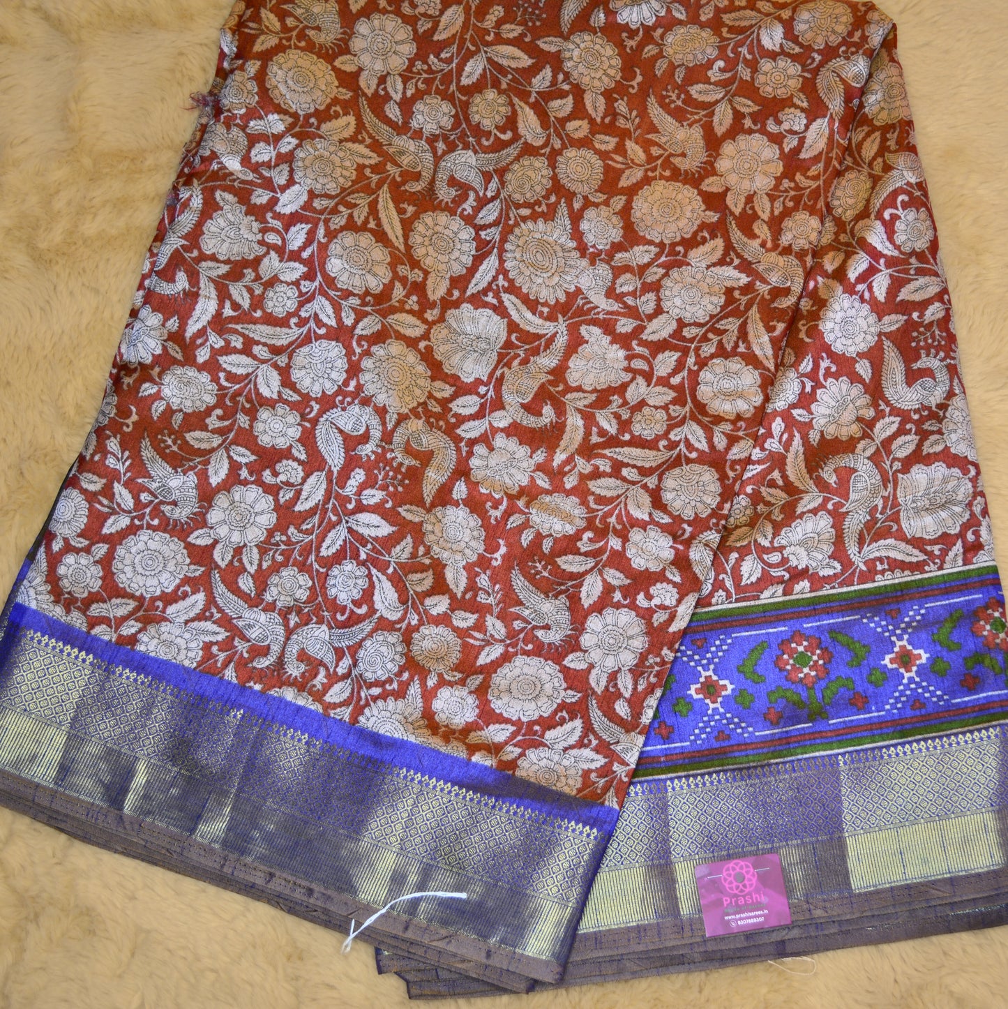 Brick red patola saree