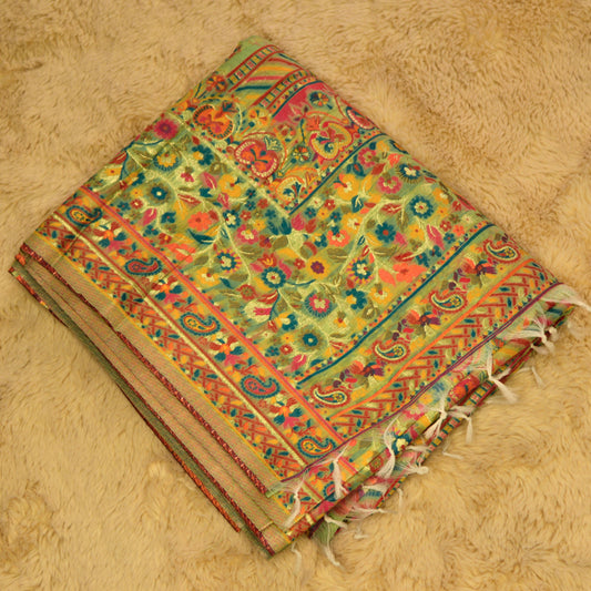 Pista green pashmina saree