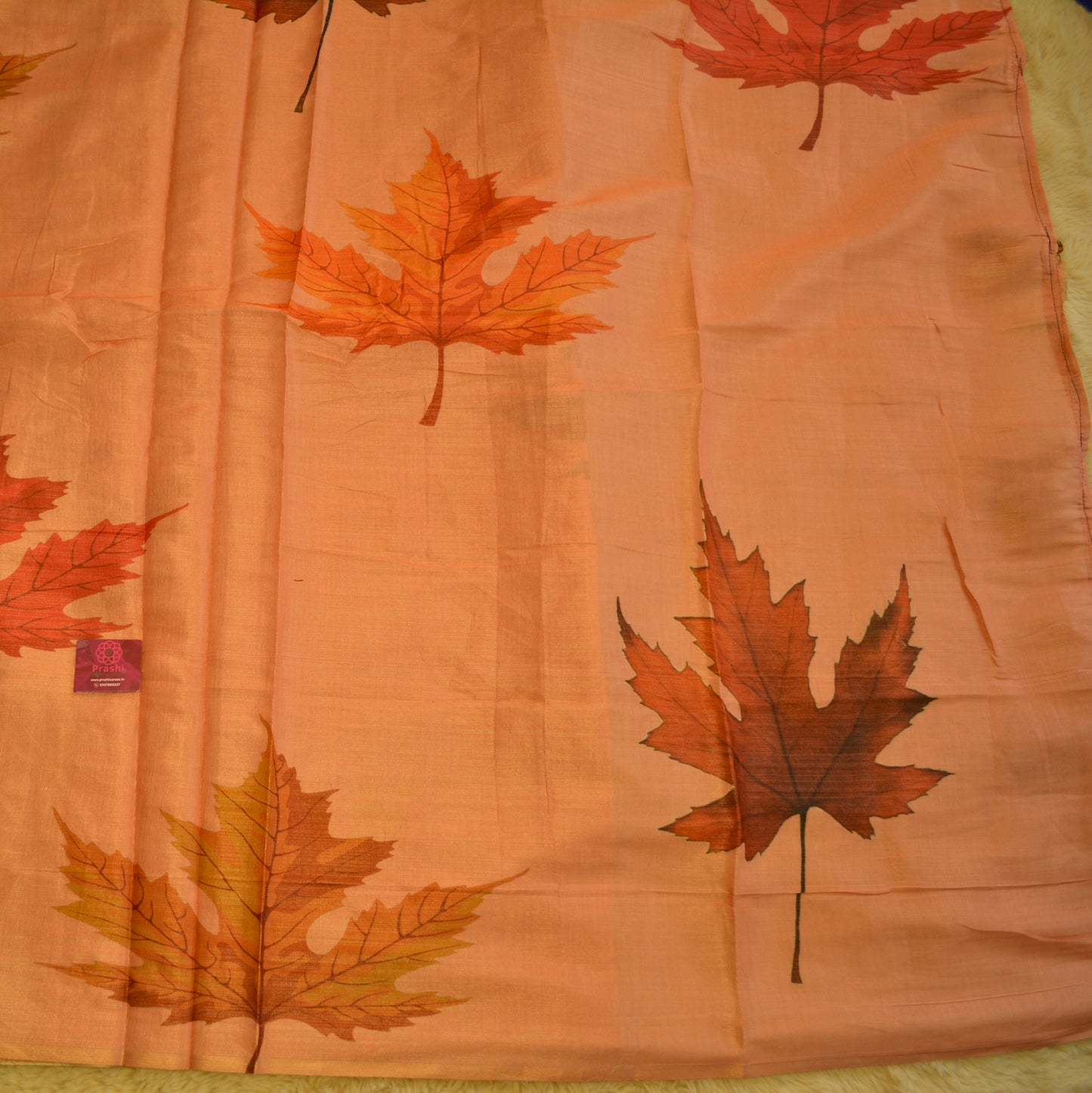 Peach colour soft tissue saree