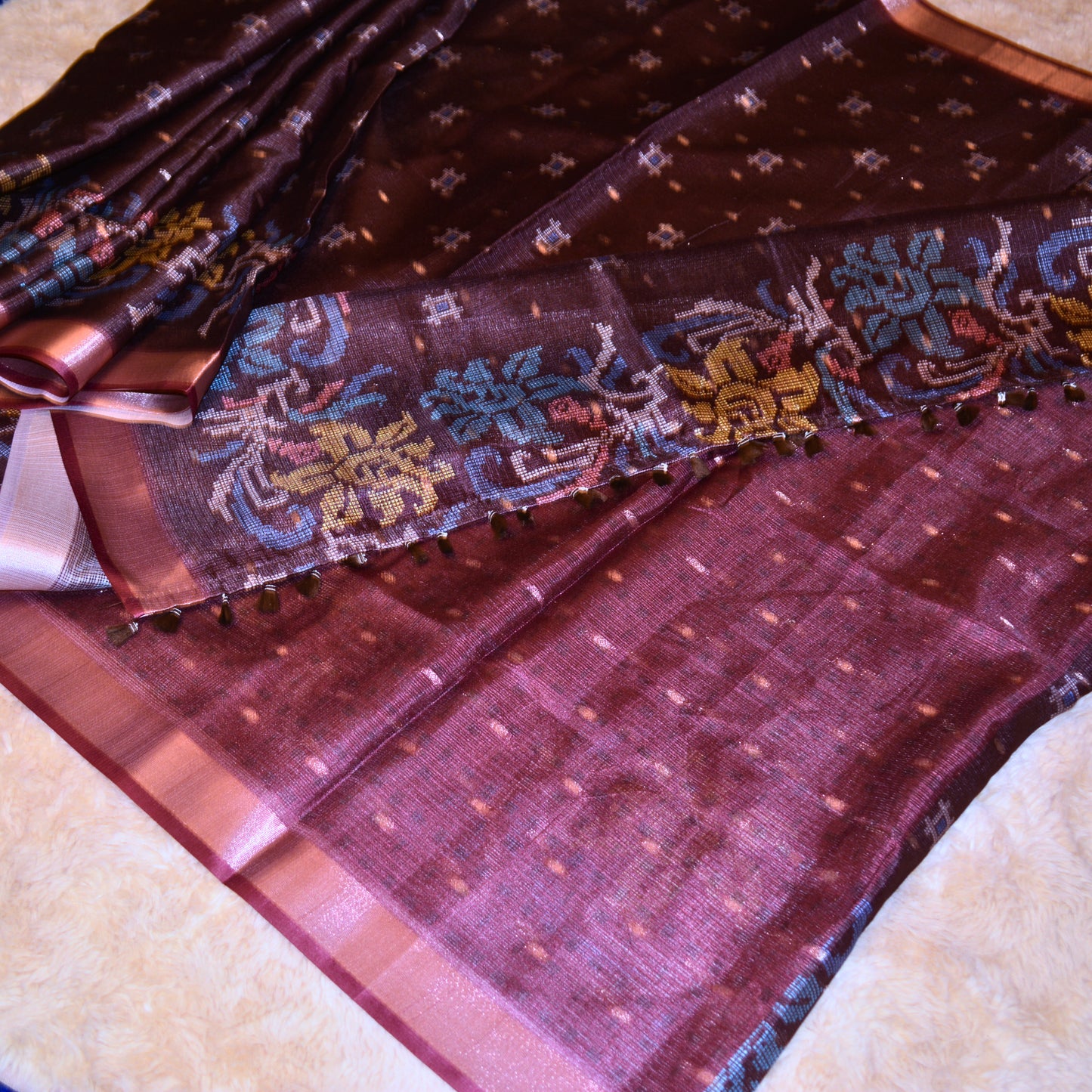 Magenta kota digital print saree
