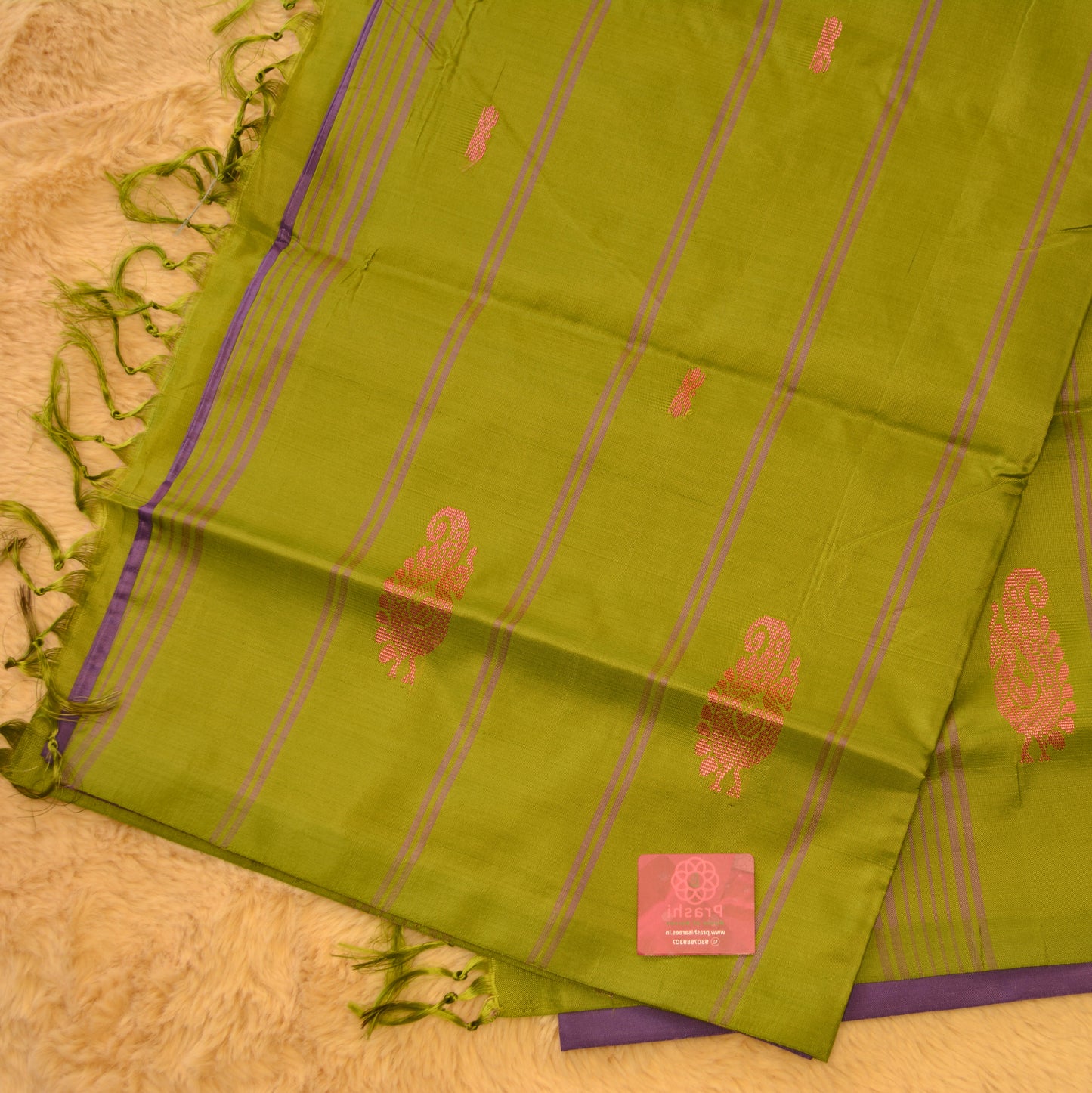 Purple vegan silk saree