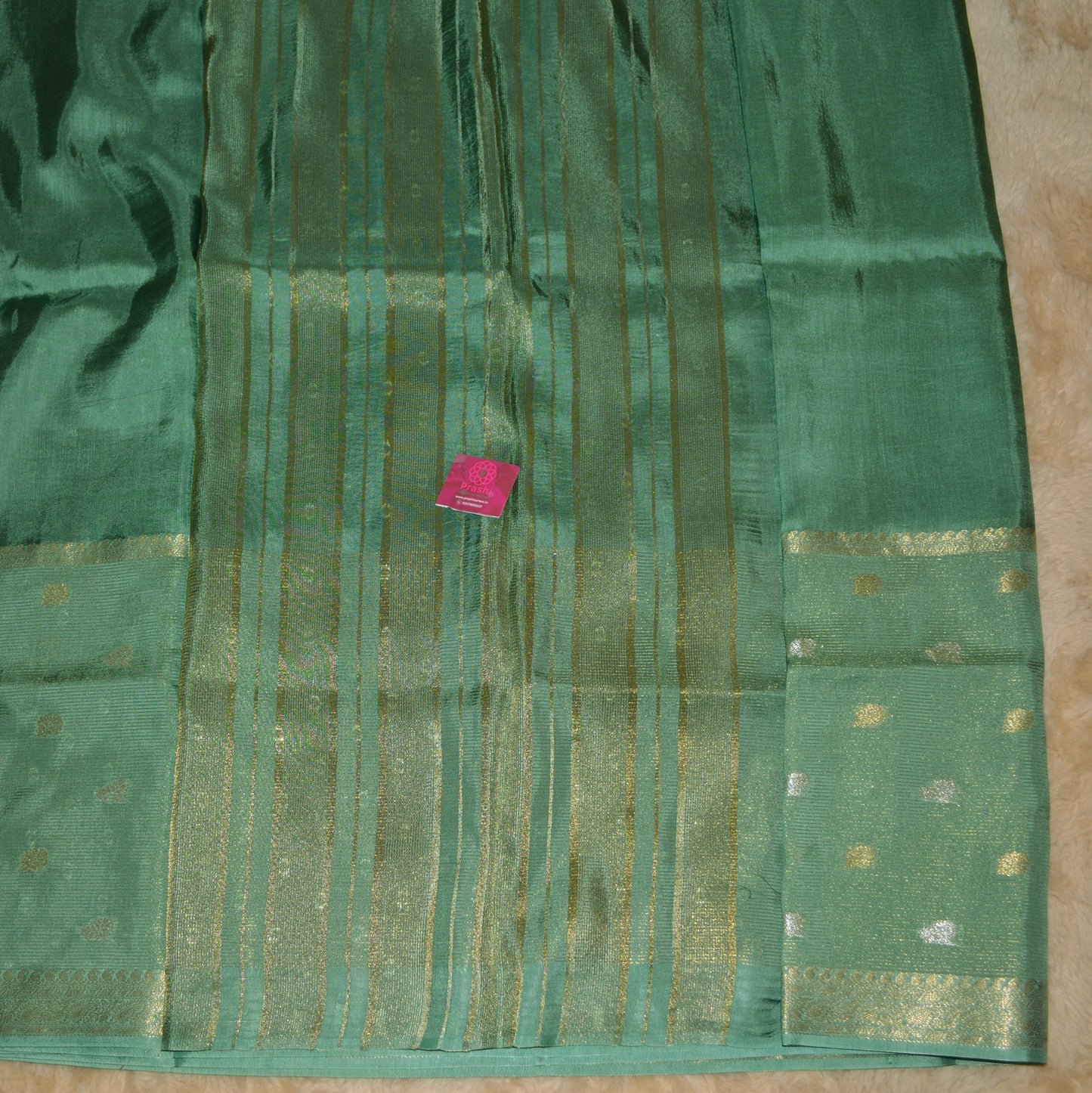 Pista green viscose crepe saree