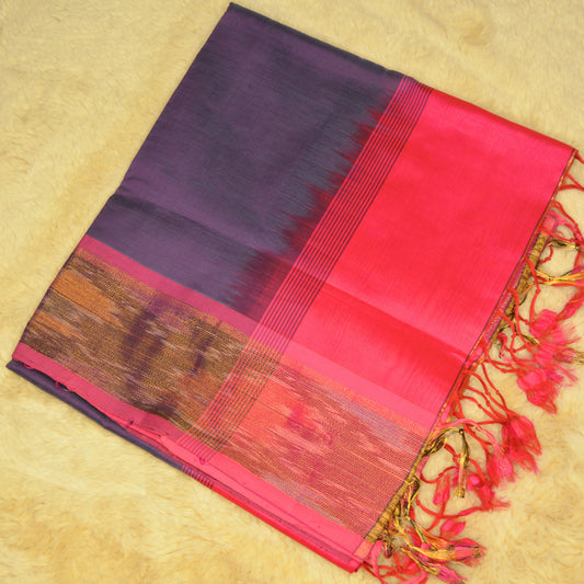 Purple and pink venkatagiri silk cotton saree