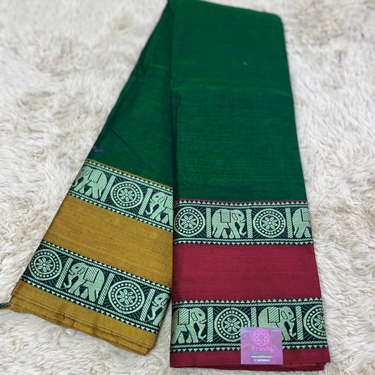 Green pure handloom narayanpet ganga jamuna border